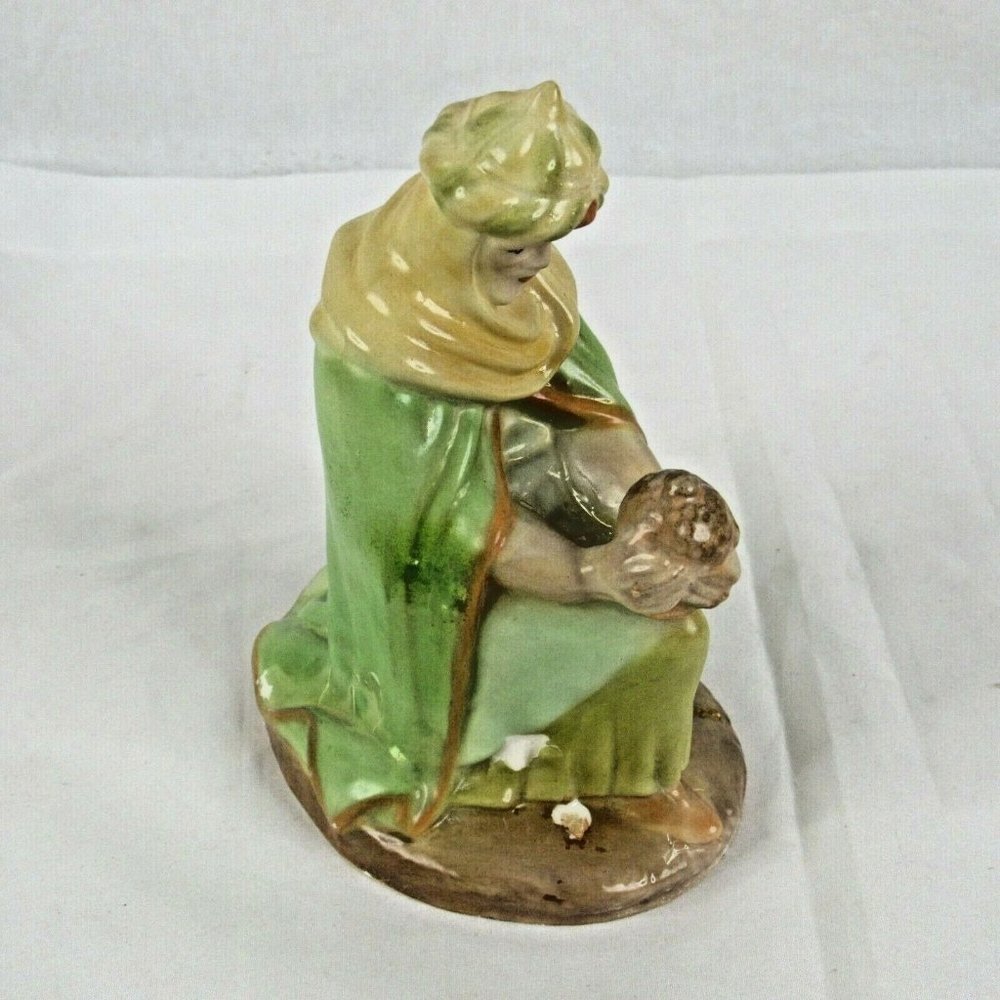 Vintage Christmas Nativity Set Hand Painted 8"  6 pc 1980s Ceramic - Picture 5 of 12